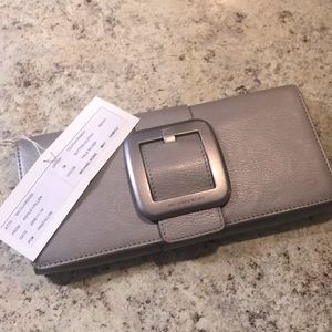 Michael Kors Silver Leather Clutch